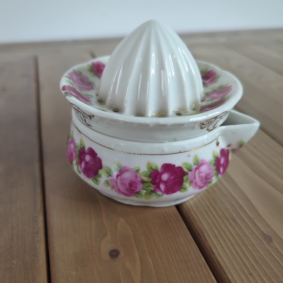 Vintage Porcelain Floral Print German Juicer - Picture 2 of 10